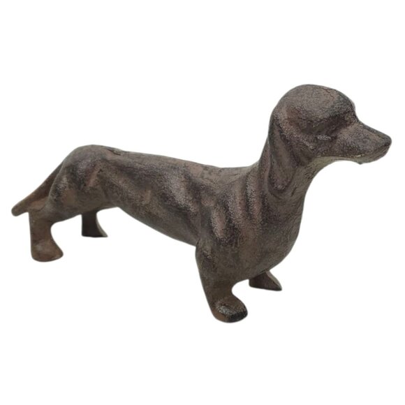 Dachshund Weiner Dog Figurine Statue Cast Metal Vintage Decorative Paper Weight - Picture 2 of 12